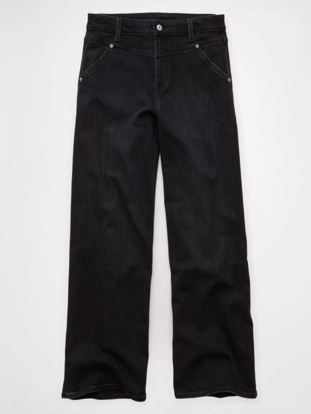 American Eagle Black High-Rise Straight Leg Jeans